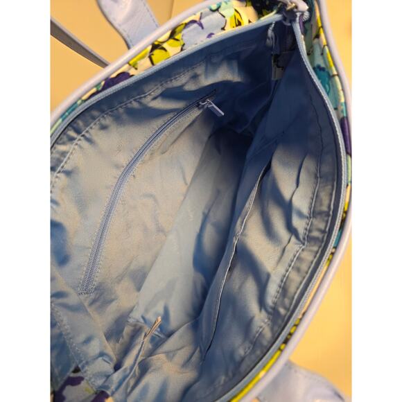 Vera Bradley Large Blueberry Blooms Trimmed Bag Purse Casual Cottage Preppy Cute - Picture 6 of 8